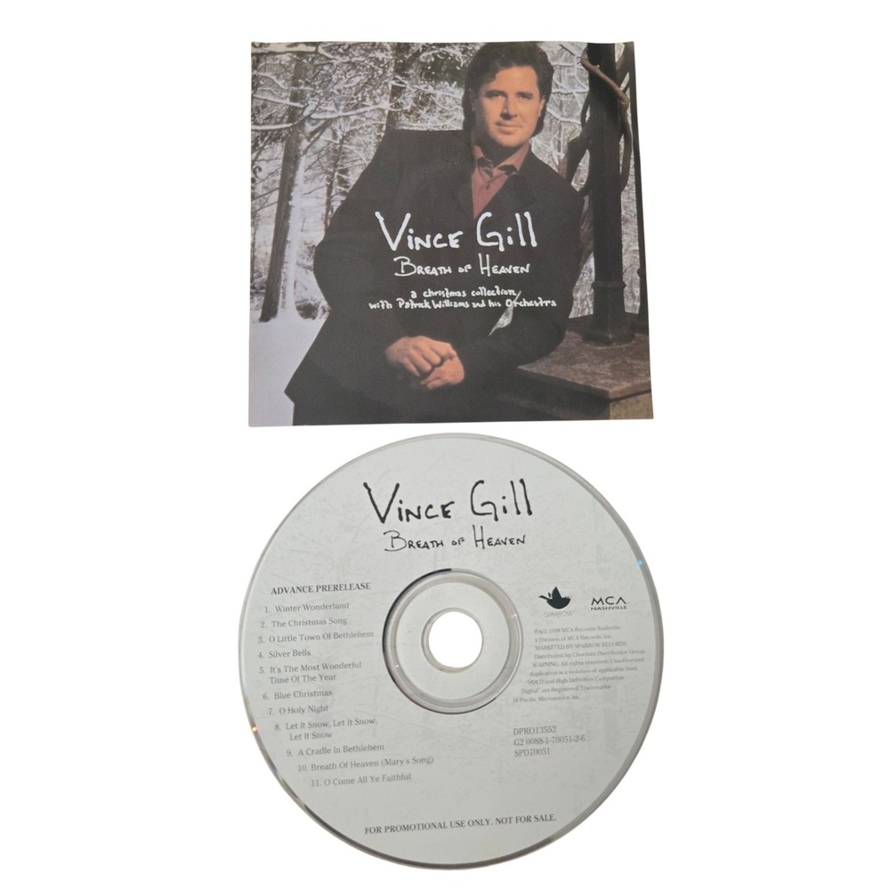 Vince Gill Breath of Heaven Promo CD 1998 Vintage Christmas Country (DPRO 13552)